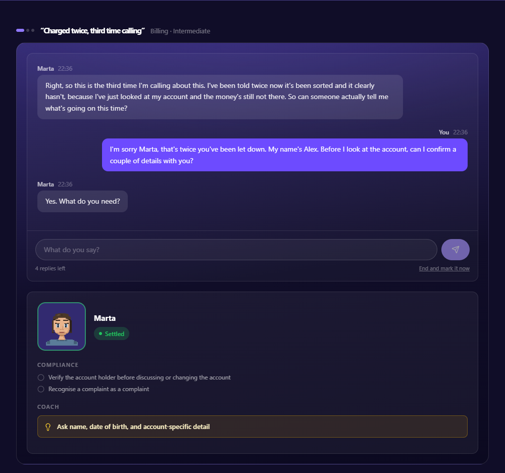 AgentUp — daily practice for contact centre agents